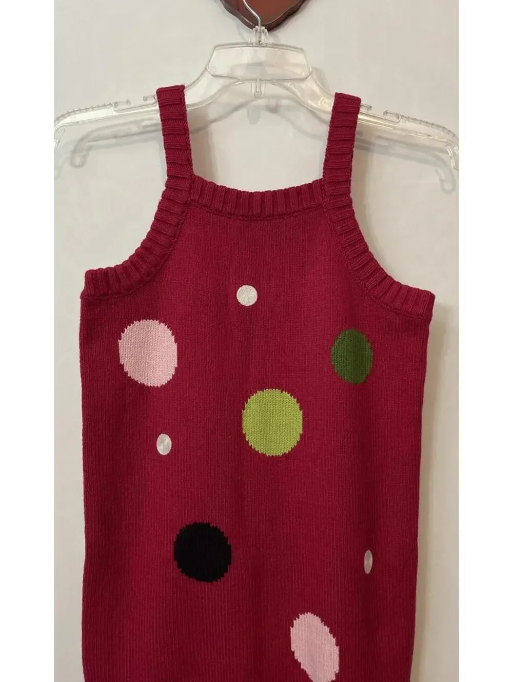 Gymboree Girls Size 10 Pink Polka-Dot Knee Length Knit Sweater Dress! A6687